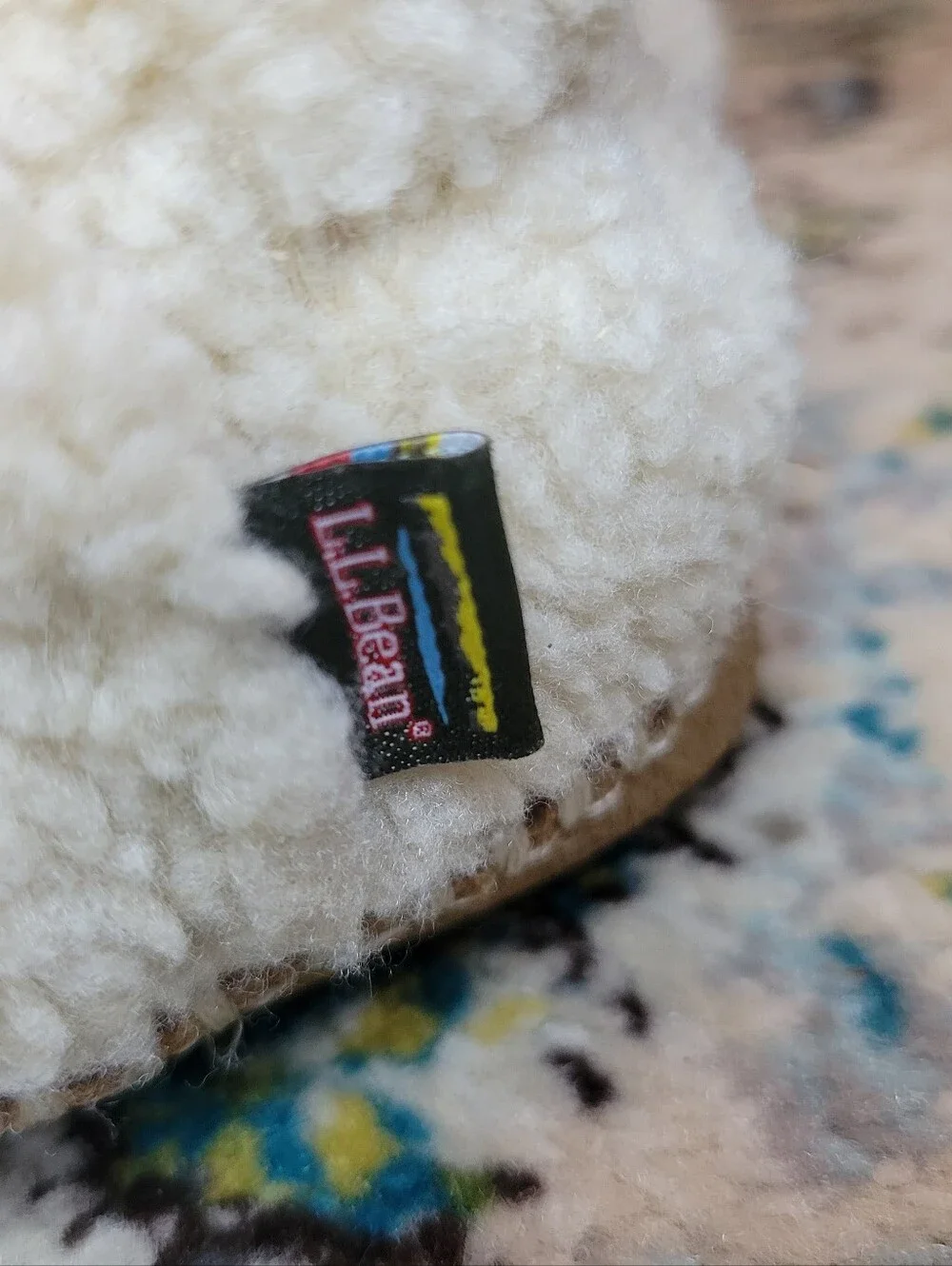 L.L.Bean Toddler Cozy Slipper Booties In Natural White Pile Fleece, Kids 7-8